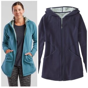 Title Nine Blue Hooded Zip-Up Sweatshirt